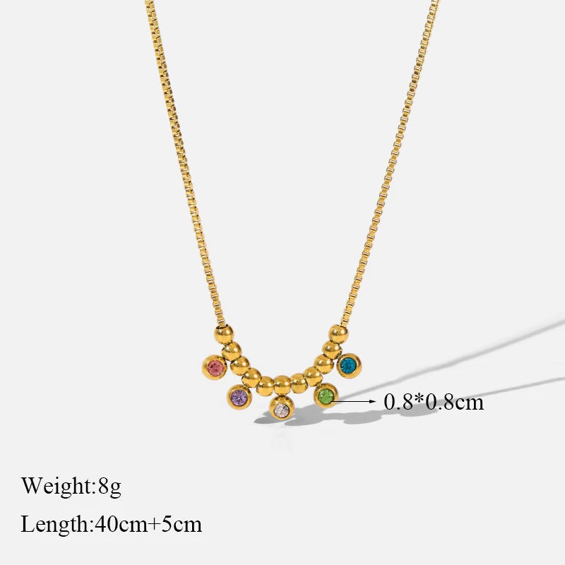EILIECK Women's Trendy Colorful Creative Fish Pendant Necklace Stainless Steel Neck Chain Daily Water-resistant Jewelry Gift