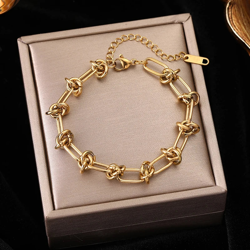 EILIECK 316L Stainless Steel Thicker Bracelet Bangle Fashion OT Buckle Wrist Link Chain High Quality Textured Jewelry Waterproof