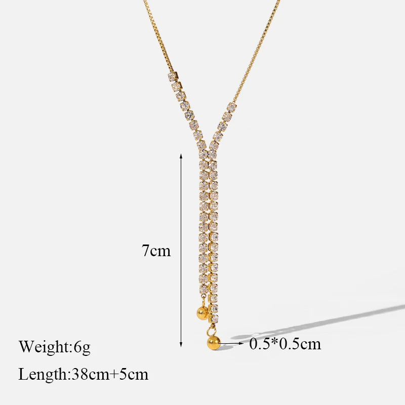 EILIECK 316L Stainless Steel Butterfly Pearl Long Pendant Necklace For Women Fashion Choker Clavicle Chain Waterpro Jewelry Gift