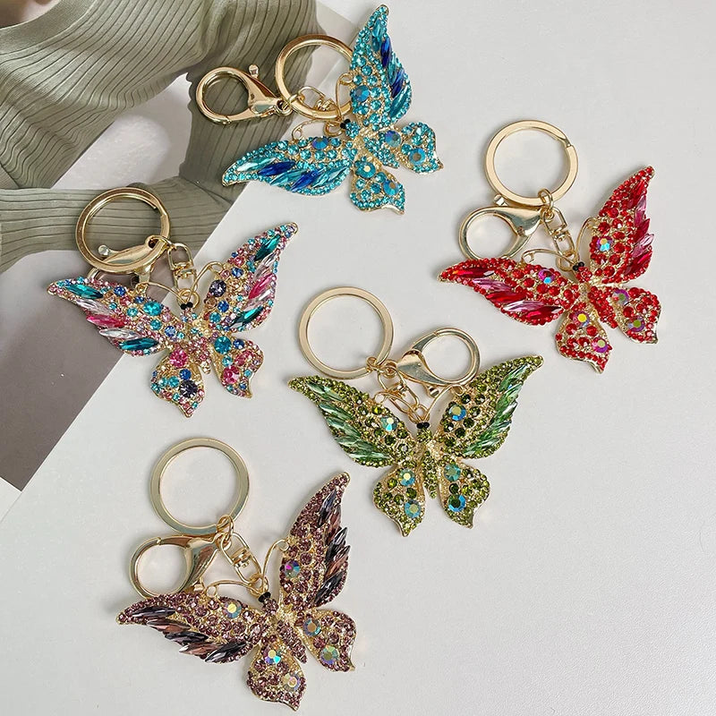 Easya 2024 Fashion Butterfly Bows Luxury Glitter Keychains High Quality Bags Decorate Wedding Gifts for Guests
