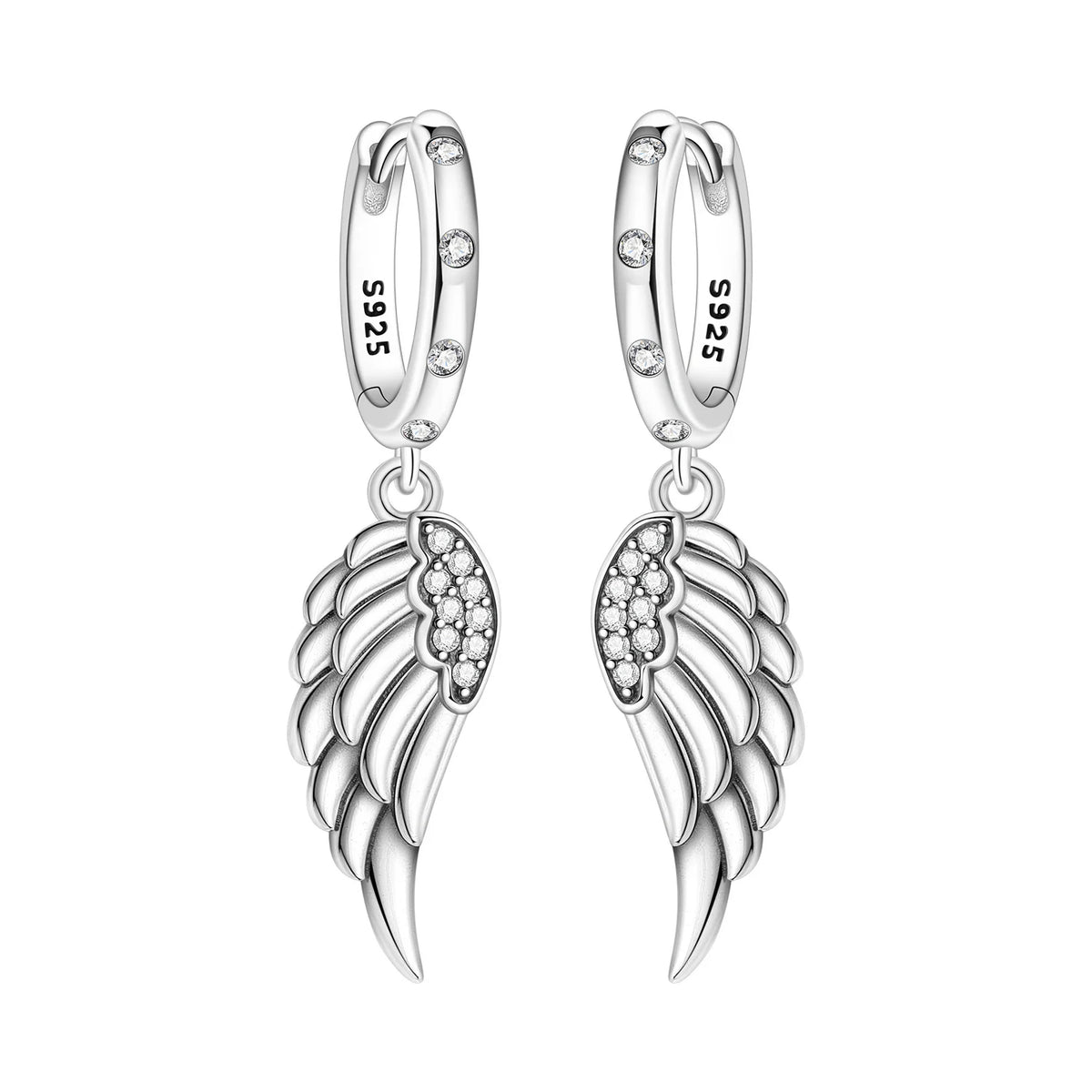 Orstarry 925 Sterling Silver Feather Lucky Symbol Drop Earrings Women Earrings Charm Fashion Versatile Party Jewelry Gifts