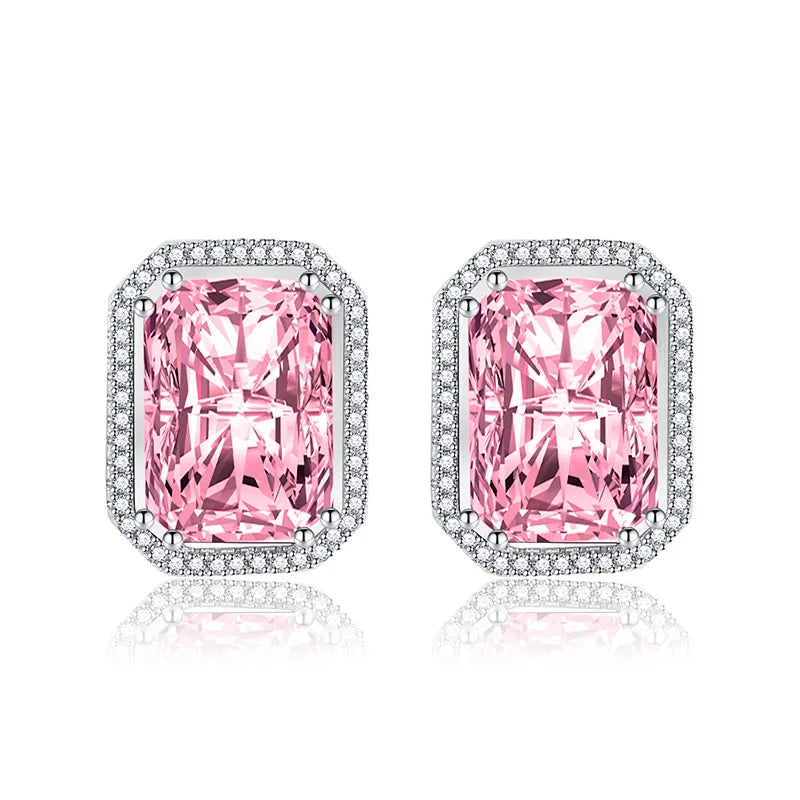 Nice Moissanite Stud Earrring 925 Sterling Silver Simplicity Exquisite For women Jewelry Wedding Plated 18K White Gold gift