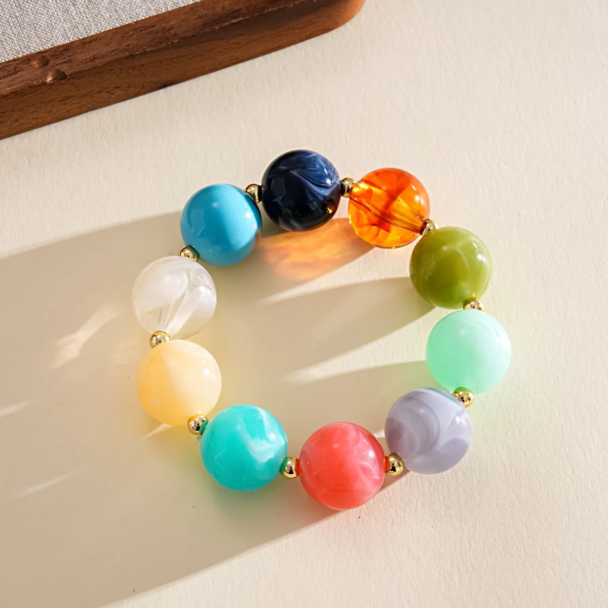 KMVEXO Fashion Colorful Acrylic Big Beads Necklace Bracelet Set for Women Personality Originality Holiday Jewelry Accessories