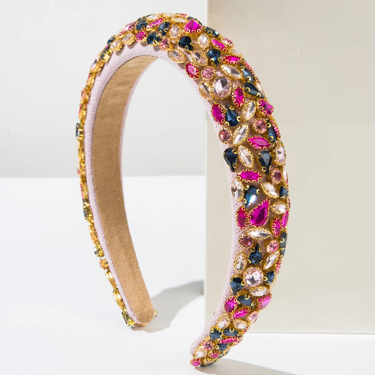 Cross border New Fashionable Baroque Headband Full Diamond Color blocked Heavy Industry Gorgeous Ball Headband for Women