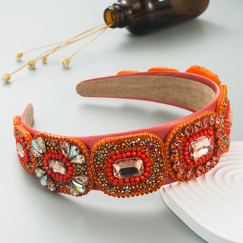 Fashionable New Style Brilliant Crystal Baroque Headband Grottoes With High Grade Fragrant Headband Accessories