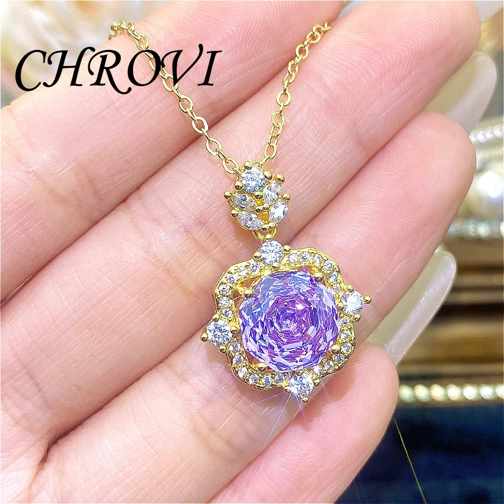 New 925 pure silver millennium rose gold necklace pendant stud earrings and colorful ring set