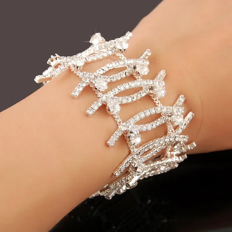 New Fashion Charm Bracelets 925 Silver AAAAA Zircon Crystal Women Bracelet Wedding Engagement Luxury Jewelry
