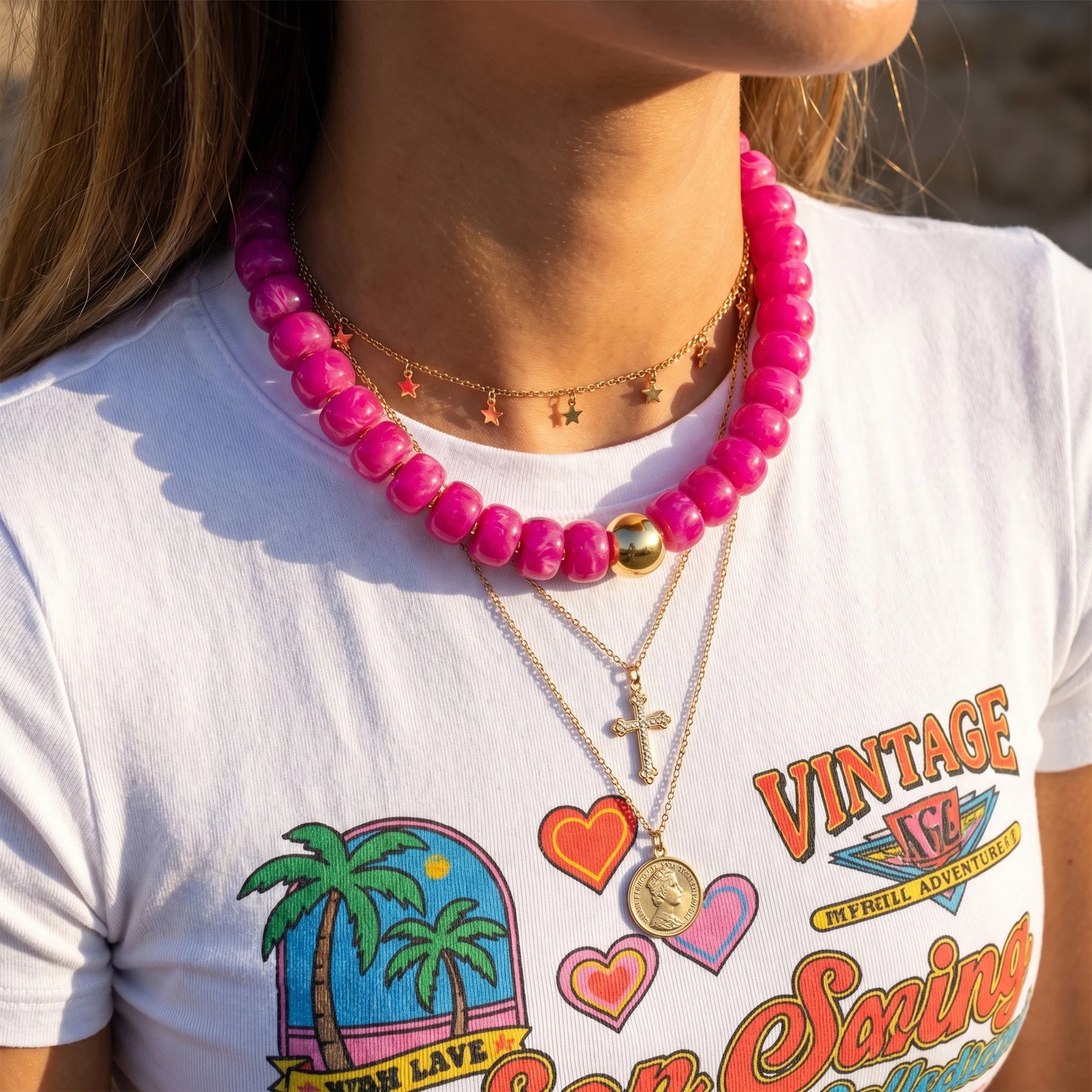 Badu New Colorful Acrylic Beaded Choker Necklace for Women Bohemian Trendy Summer Statement Jewelry Gift 2026