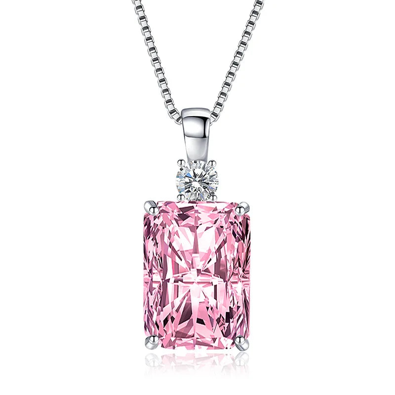 New 925 Sterling Silver Necklace Pendant Good Quality For Women Wedding Engagement Moissanite Jewelry Plated white gold