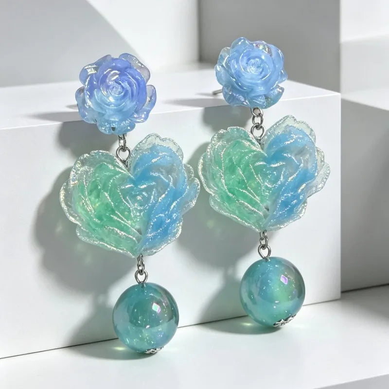 Sweet Flowers Earrings for Women Vintage Beach Style Summer Vacation Jewelry Elegant Versatile Bohemian Pendientes Mujer