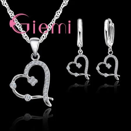 S925 Silver Needle Luxury Jewelry Sets 24 Models Option Cubic Zircon Rhinestone Charming Pendant Wedding Engagement Accessory