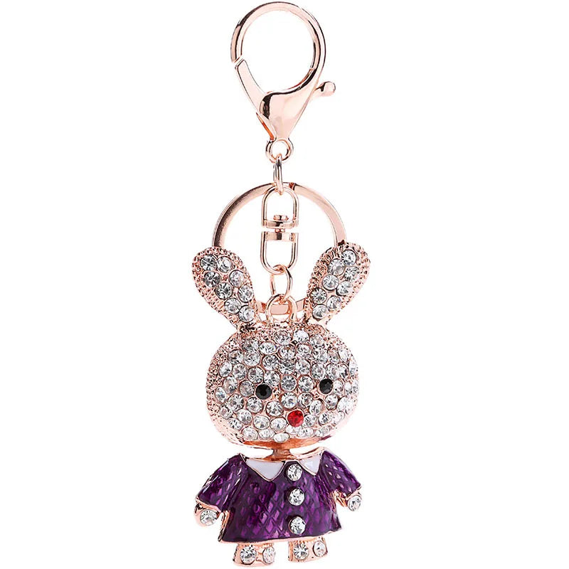Fashion Alloy Keychain with Big water-drop Rhinestone Cartoon Pumpkin Carriage Keychain Golden Carriage Pendant Female Bag Acces