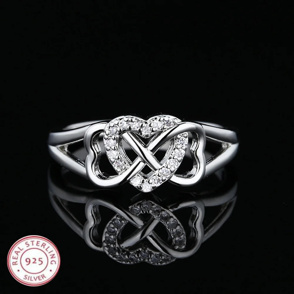 925 Sterling Silver Rings 6-9 Size Exquisite AAA Zircon For Women Exquisite Student Girlfriend Jewelry Accessories Wedding Fash