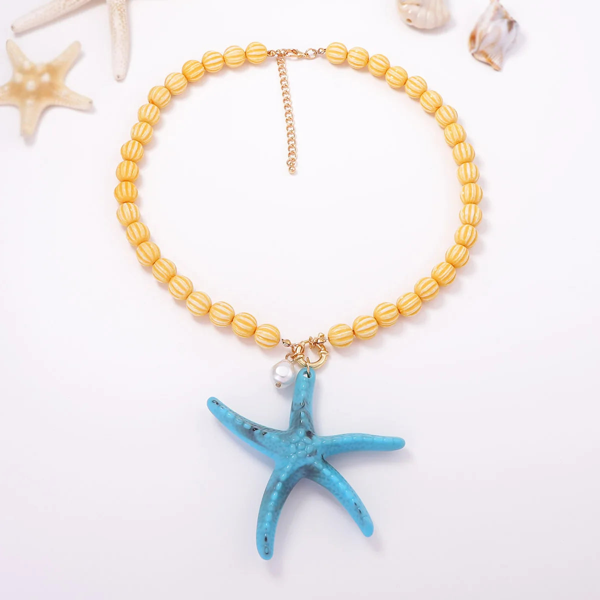 2026 Summer Beach Vacation Style Ocean Lobster Crab Pendant Colorful Beaded Necklace