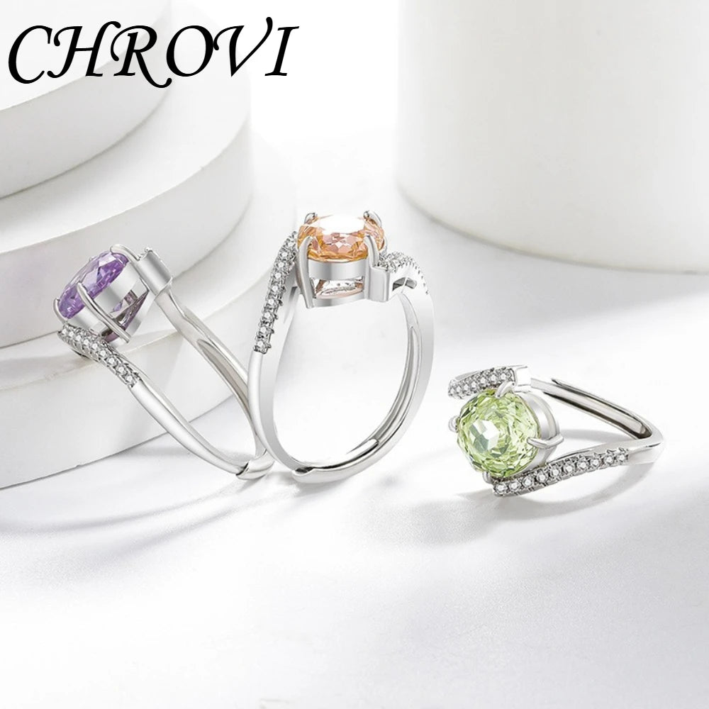 Luxury-Style 925 Sterling Silver Gemstone Rose Cut Ring for Women - Super Sparkling High-Carbon Diamond Finger Ring