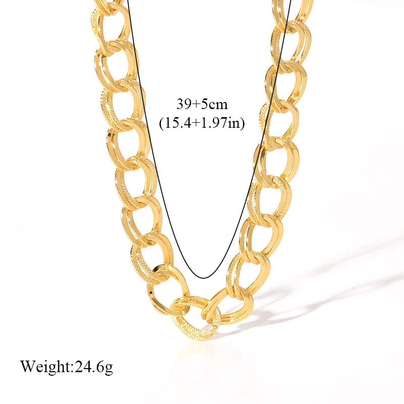 EILIECK 316L Stainless Steel Chains Necklace Choker For Women Trendy Gold Color Collar Neck Chain Waterproof Jewelry Lady Gift