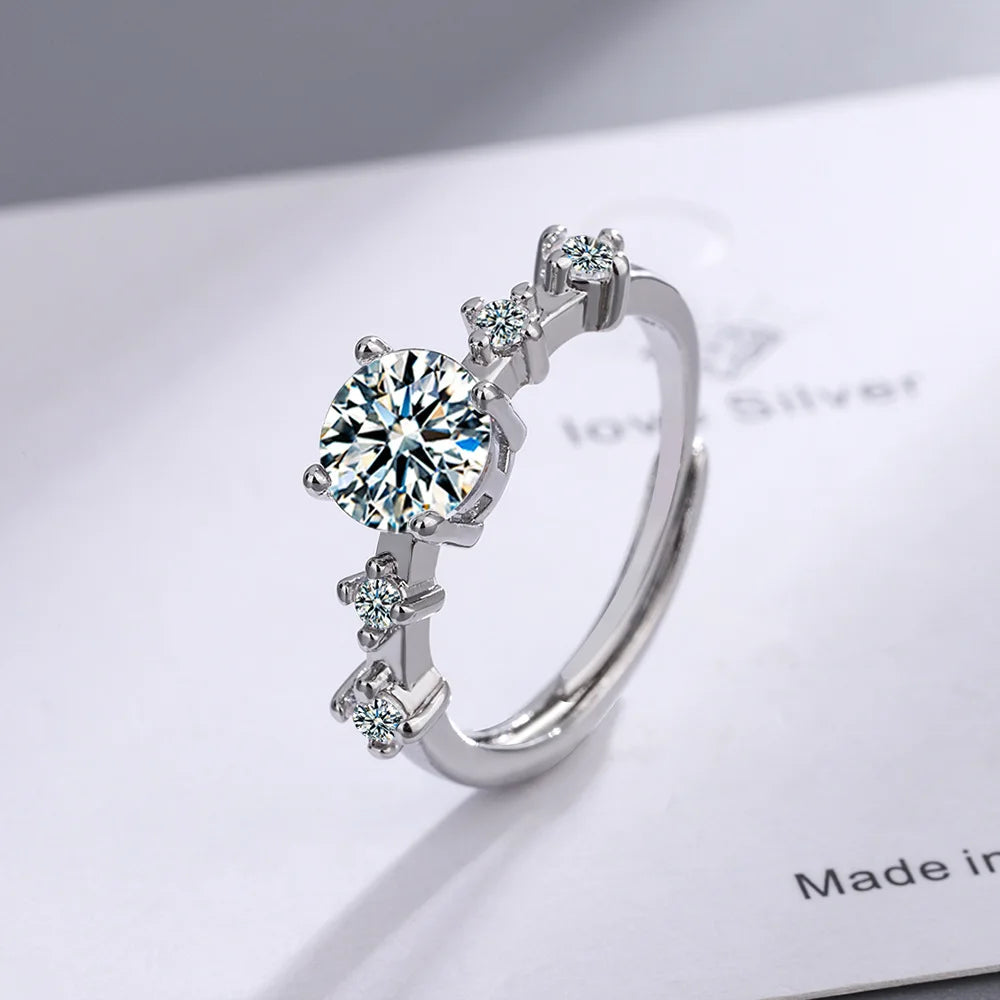 New 925 Sterling Silver Ring Heart Adjustable Simplicity Fashion Exquisite Student Girlfriend Jewelry Accessories Wedding Party
