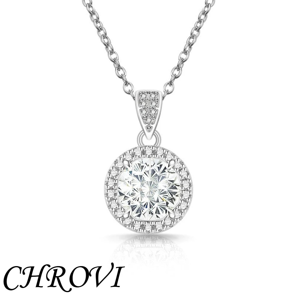 Luxurious 925 sterling silver gemstone princess square pendant necklace - fashionable and versatile