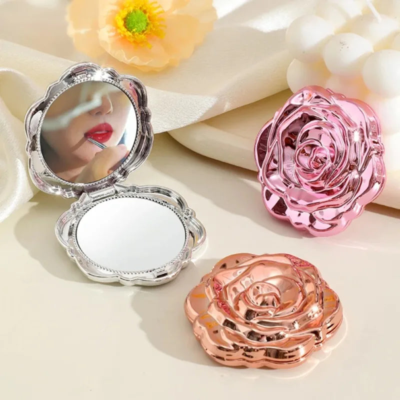 Makeup Mirror, Foldable Double-sided Mirror, Portable Portable Small Mirror Outdoor Makeup Mirror, Exquisite Handbag Gift mirror
