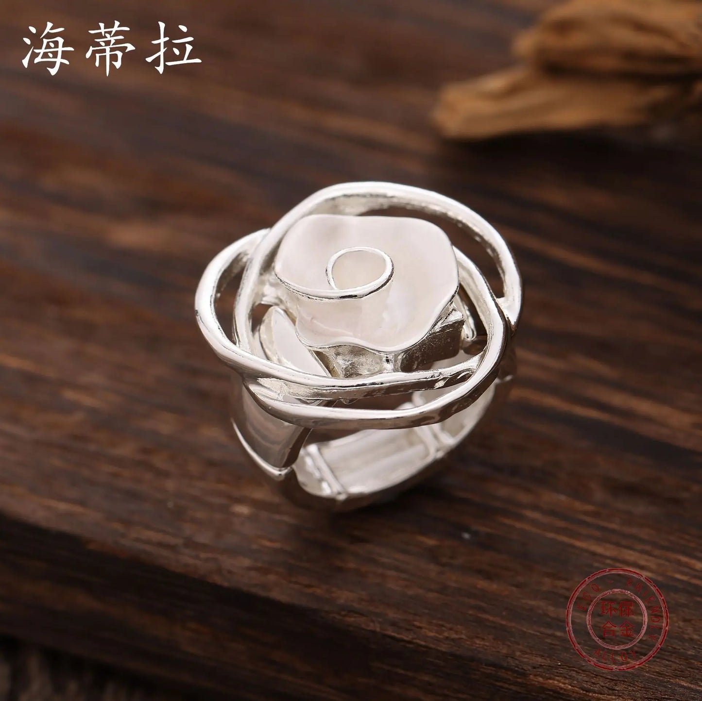explosion Color oil rose flower elastic ring Fashion high sense Women's versatile rose ring