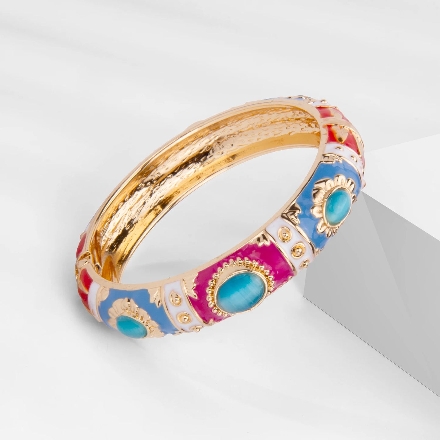 1/5 PCS Enamel Bracelet For Women Bangle On Hand Cloisonne Women's Hand Bracelets India African Jewelry Bohemian Designer Gifts