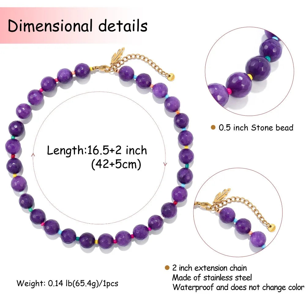 Colorful Chunky Bead Necklaces for Women Trendy Boho Collar Statement Necklace Choker Summer Beach Jewelry Birthday Gift for Her