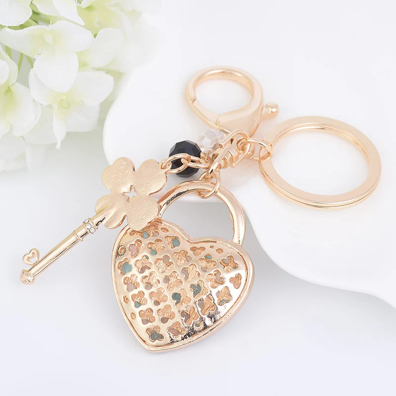 Paris Romantic Opal Love Key Chain Women's Luxury Handbag Pendant Souvenir Gift for Family and Friends