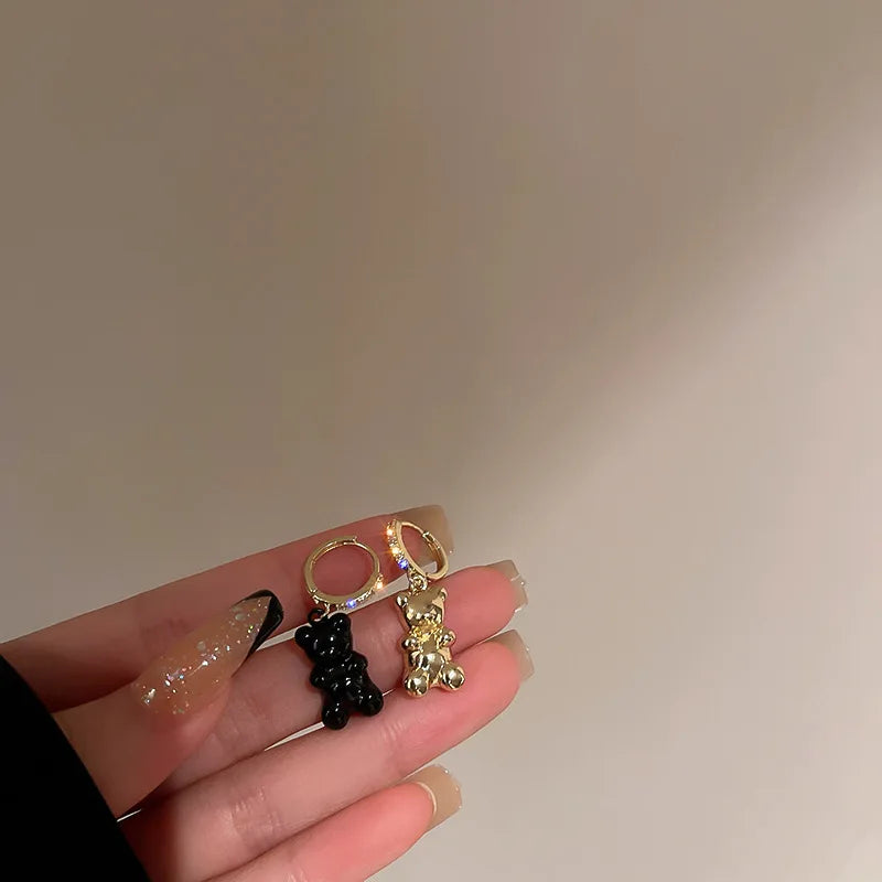 Cute Acrylic Candy Gummy Bear Dangle Earrings for Women Rainbow Bear CZ Hoop Earrings 2026 Fashion Sweet Girl Jewelry