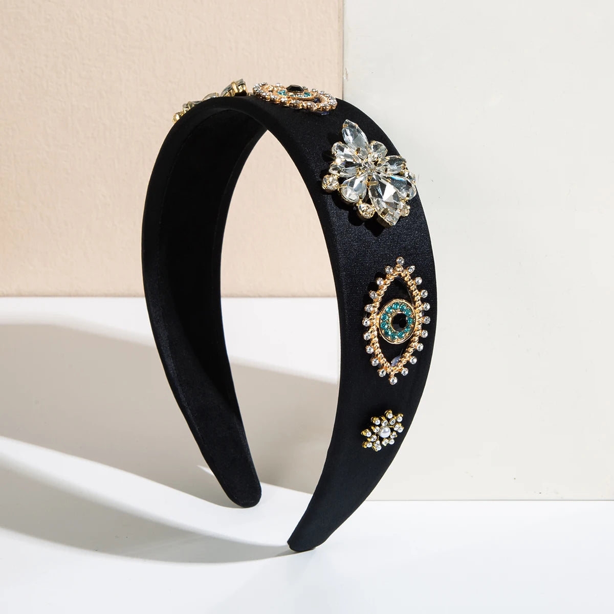 Fashion New Retro Baroque Hair Band Female Personality Devil Eye Flower Creative Headband Pressed Hair Accessories