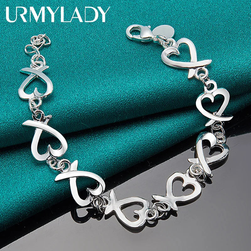 URMYLADY 925 Silver Bracelets For Women Wedding Lady Cute Noble Pretty Jewelry Fashion Nice Chain Hot Gifts