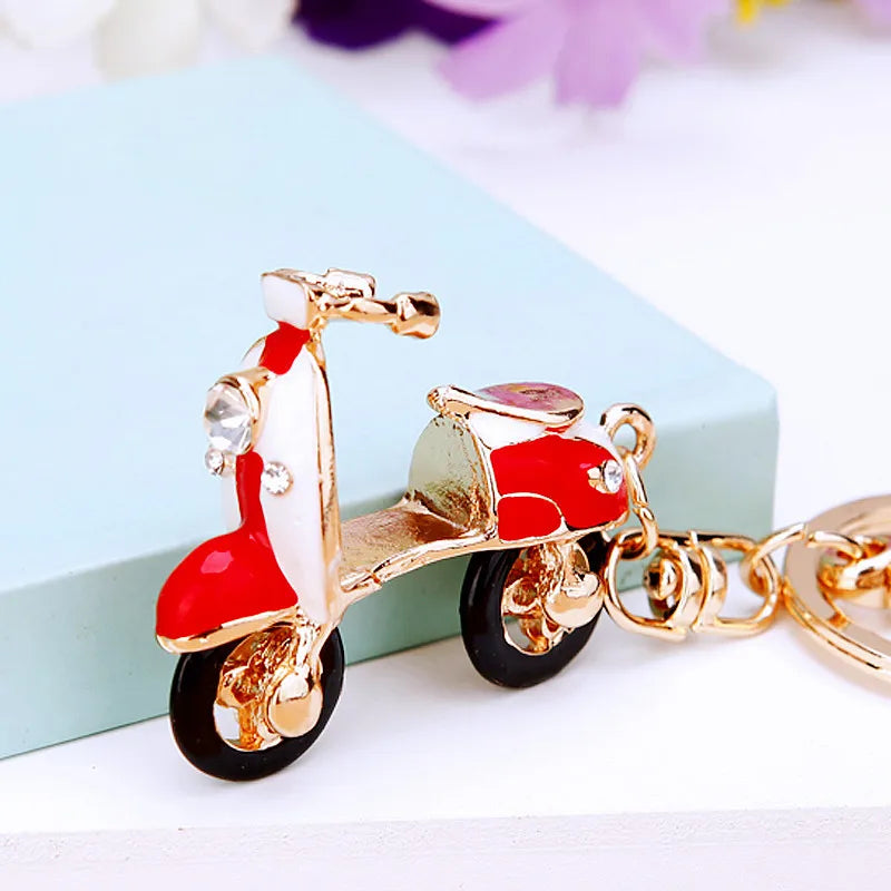Lovely Cinderella Pumpkin Carriage Keychain Crystal Keyring Pendant Purse Bag Car Keychain