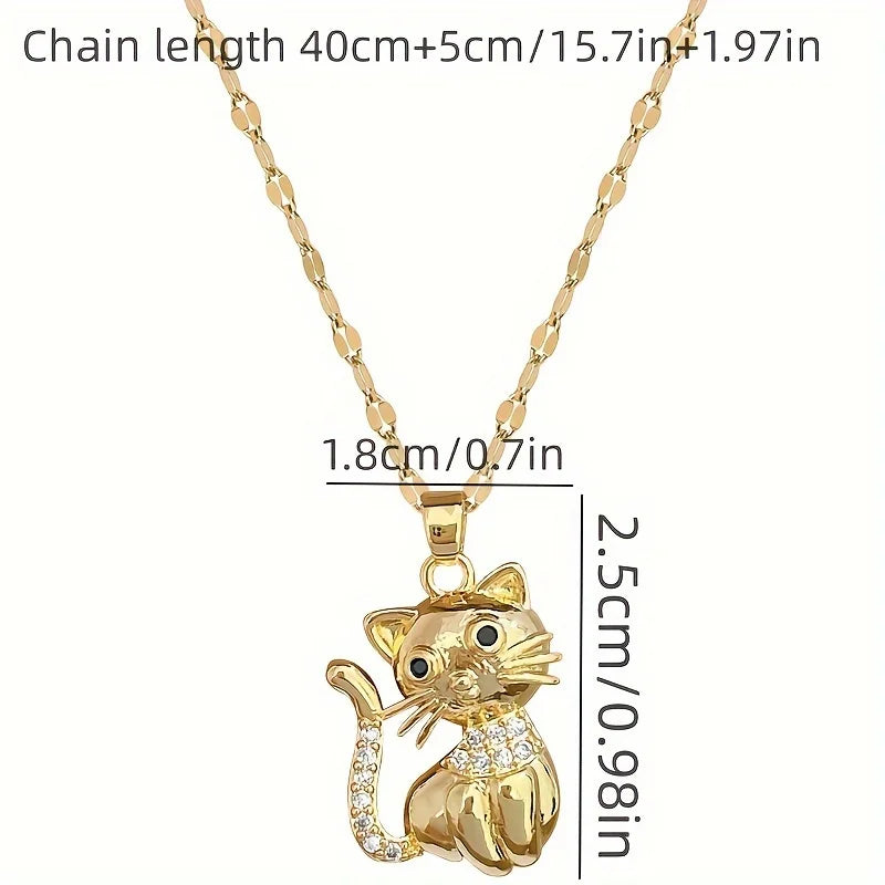 Classic Cat Charm Necklace For Womens New Clavicle Chain Party Animal Themed Jewelry Gifts