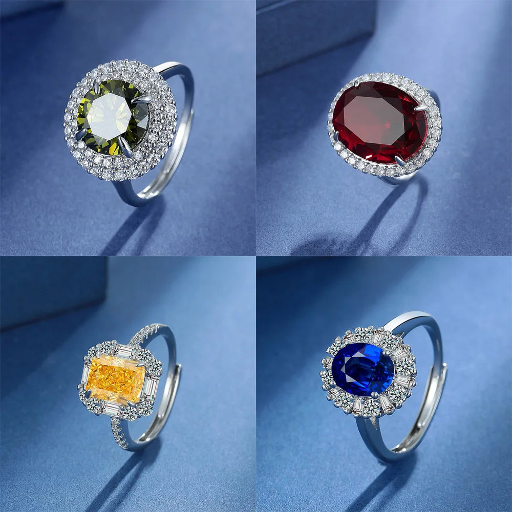 New 925 Sterling Silver Zircon Ring Luxury Shines Simplicity Fashion Exquisite For women Wedding Engagement plated 18k Jewelry