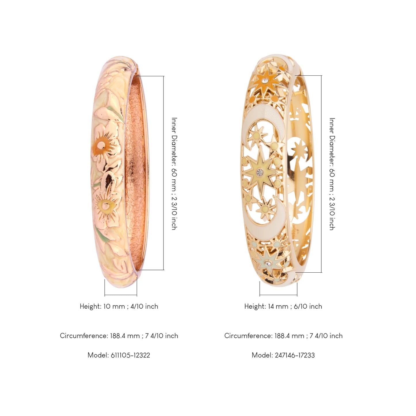 1/2PC Bangle For Women Cloisonne Bracelet On Hand Double Enamel Bangle Set Indian Style Arab Women's Jewelry Accessories Trendy
