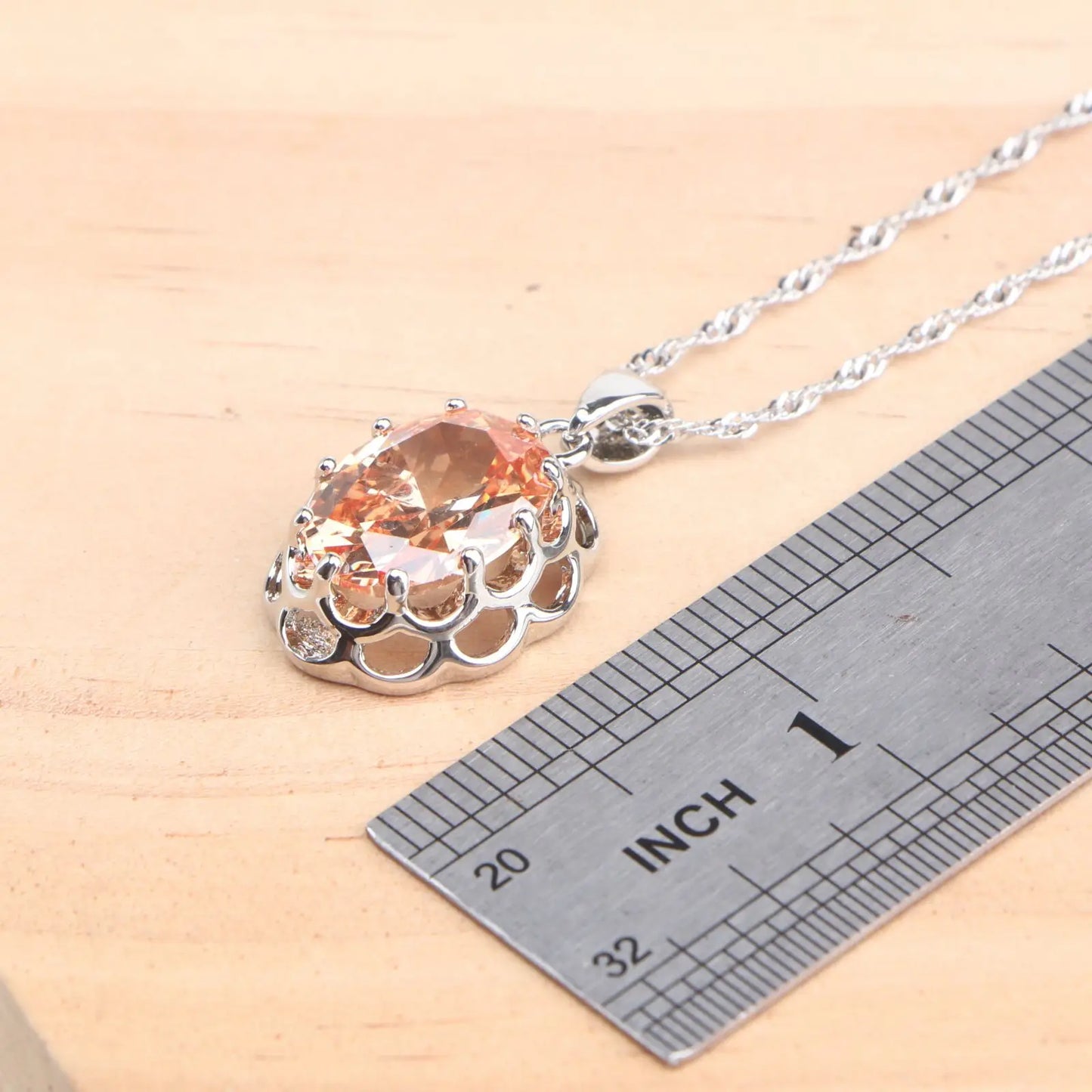 Bridal 925 Sterling Silver Jewelry Sets For Women Wedding Cubic Zircon Rings Pendant Stones Earrings Necklace Set