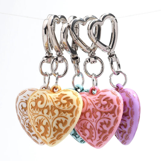 Bohomia Acrylic 3D Emboss Heart Keychains for Women Boho Colorful Different Size Chain Bag Car Phone Pendant Accessories Gifts