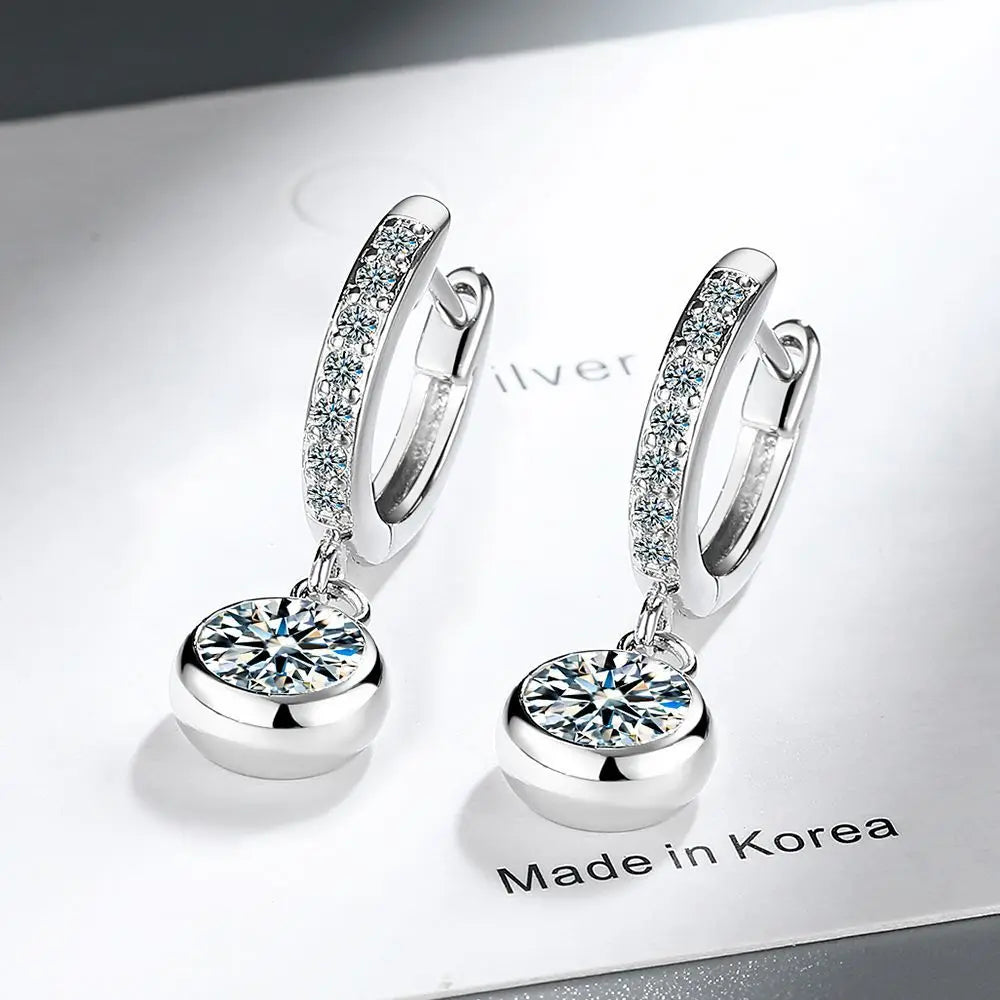 New 925 Sterling Silver Earrings Zircon For Women Exquisite Student Girlfriend Jewelry Accessories Wedding Mother's Day Gift