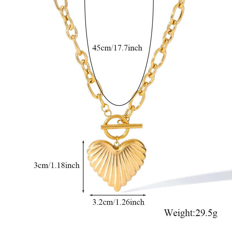 EILIECK 316L Stainless Steel Metal Cross Pendant Necklace For Women Trendy Gold Color OT Clasp Neck Chain Waterproof Jewelry