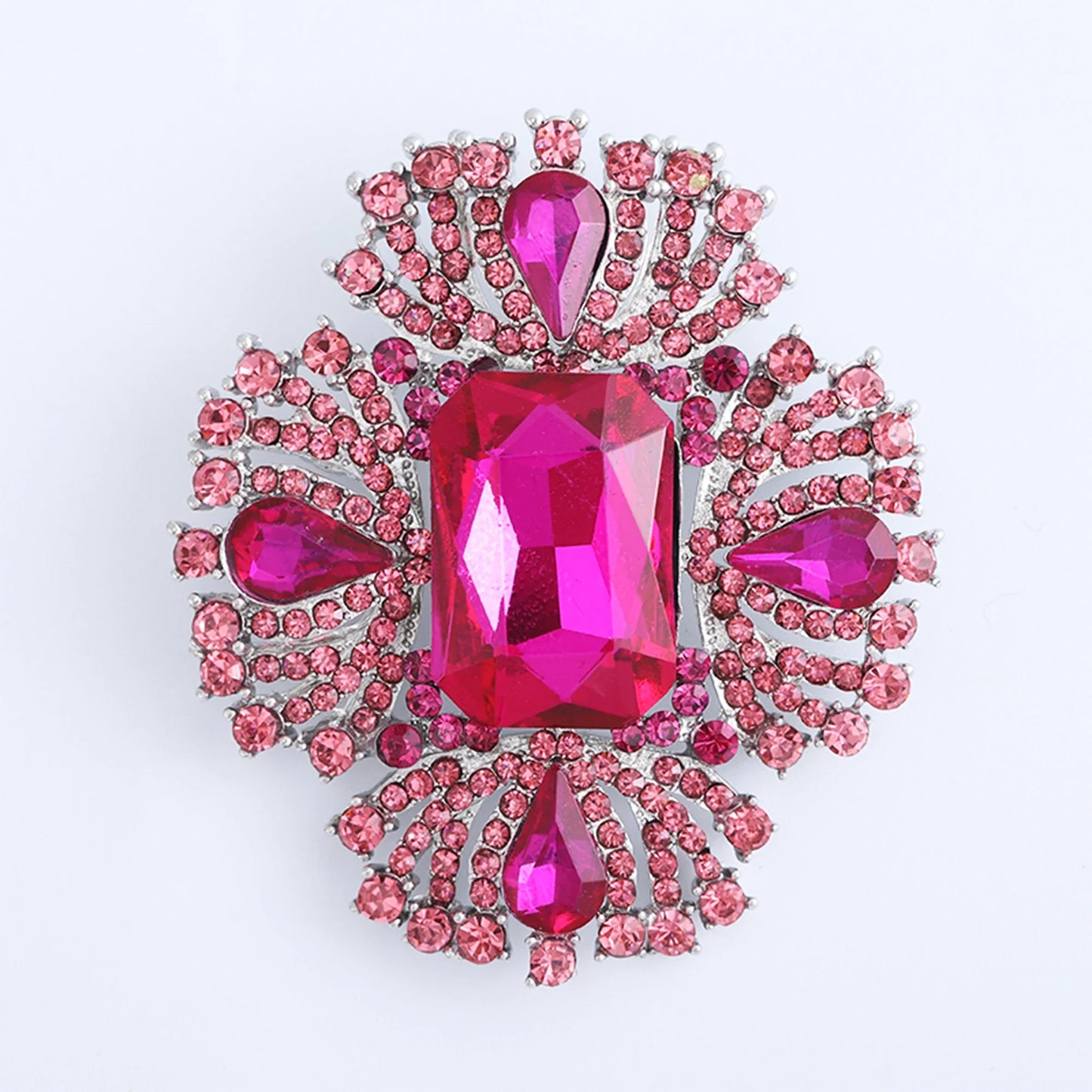 Crystal Large Glass Brooches for Women Unisex Rhinestone Flower Pins Banquet Party Backpack Gifts Jewelry Accessories