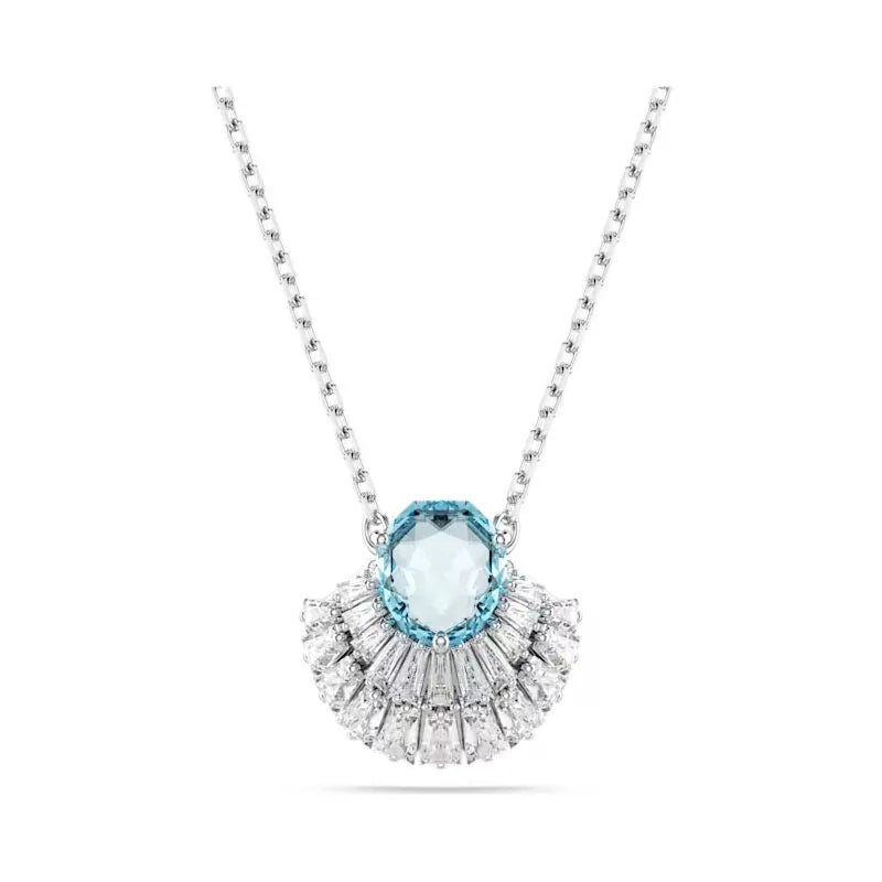 2026 New High-Quality Sparkling Crystal Seashell Seahorse Heart Cross Feather Elegant Necklace Collarbone Chain Valentine's Day