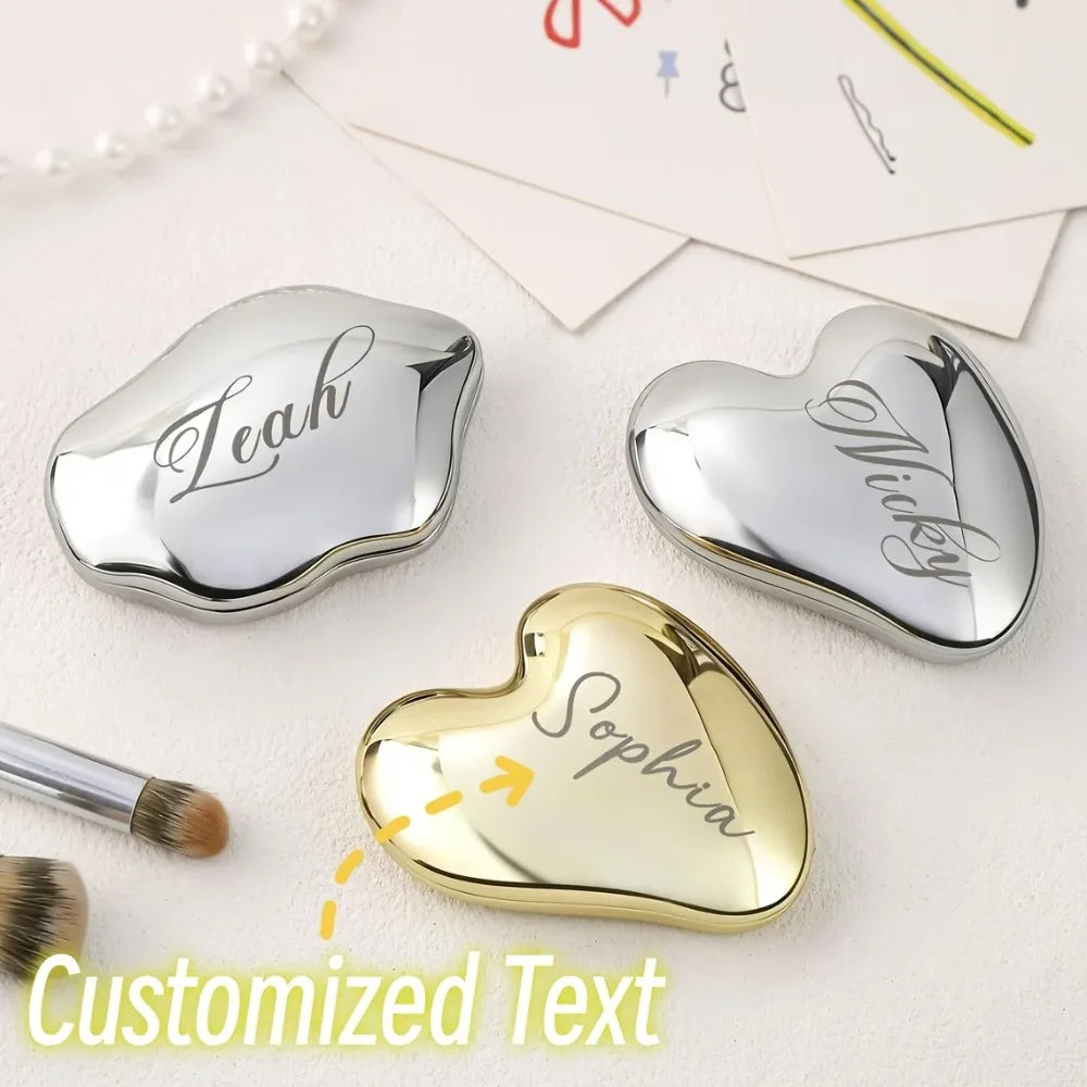 Custom Name Pocket Mirror for Women Personalized Engravable Compact Travel Delicate Mirror Unique Gift for Mom Sister Friend