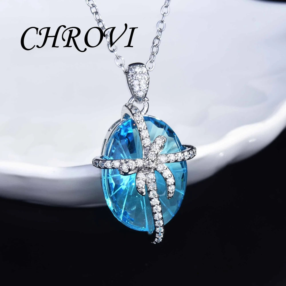 Luxury 925 sterling silver bow-shaped open ring. Exquisite candy-style aquamarine necklace with precious stones.
