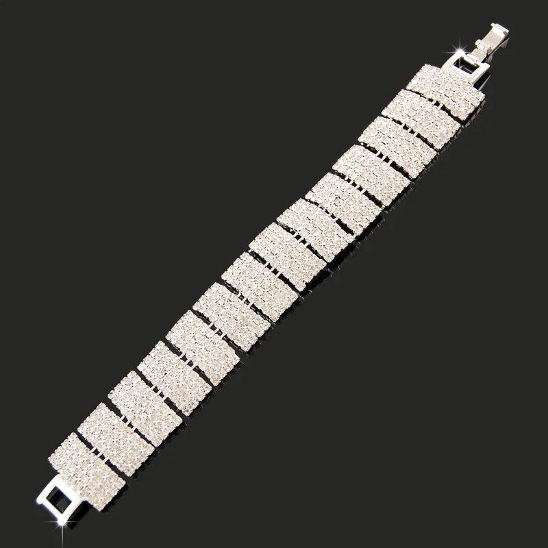 New Fashion Charm Bracelets 925 Silver AAAAA Zircon Crystal Women Bracelet Wedding Engagement Luxury Jewelry
