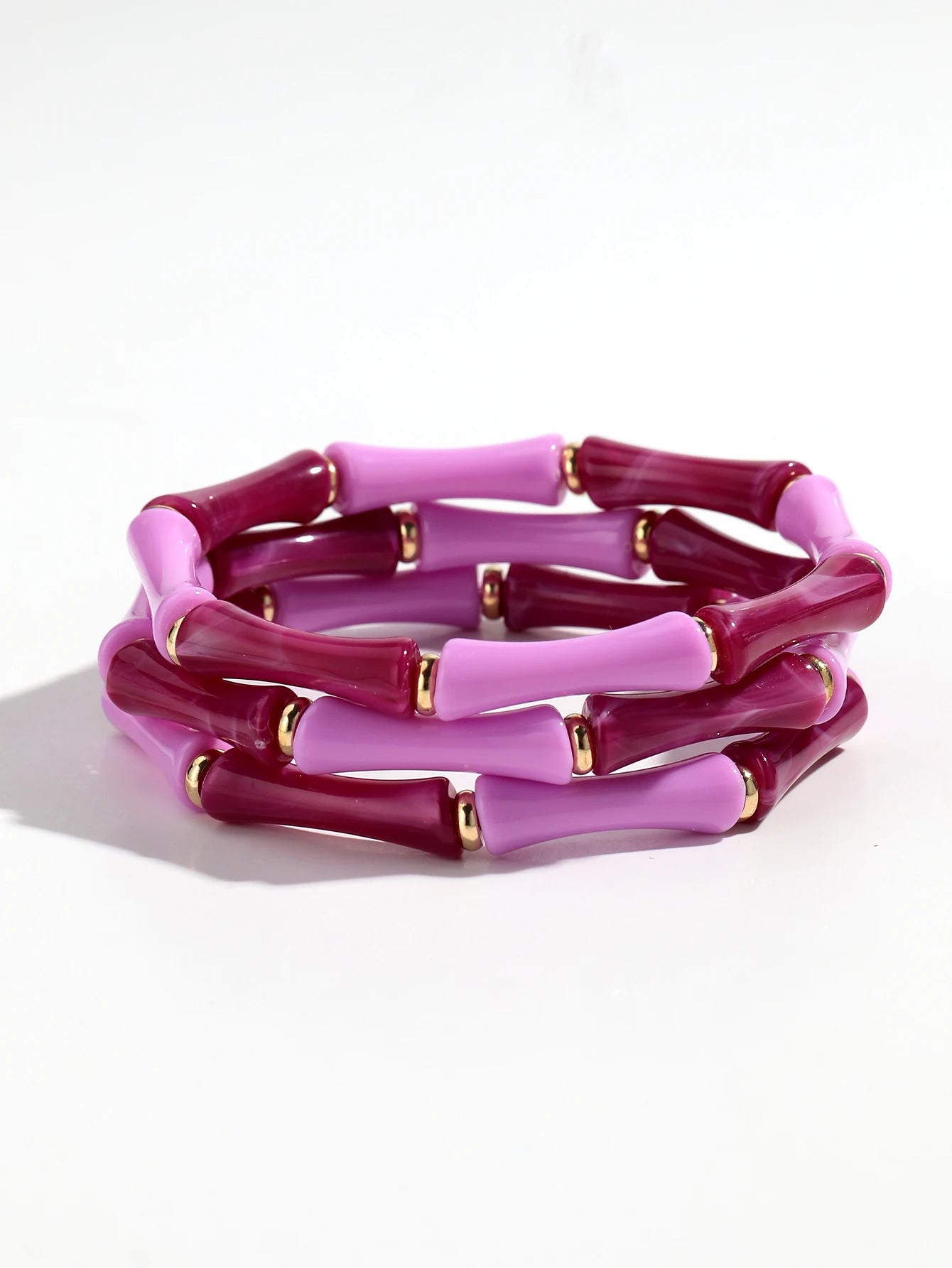 Trendy Resin Purple Wide Geometric Chunky Bangles for Women Fashion Acrylic Beaded Bangle Bracelets Party Jewelry Gifts