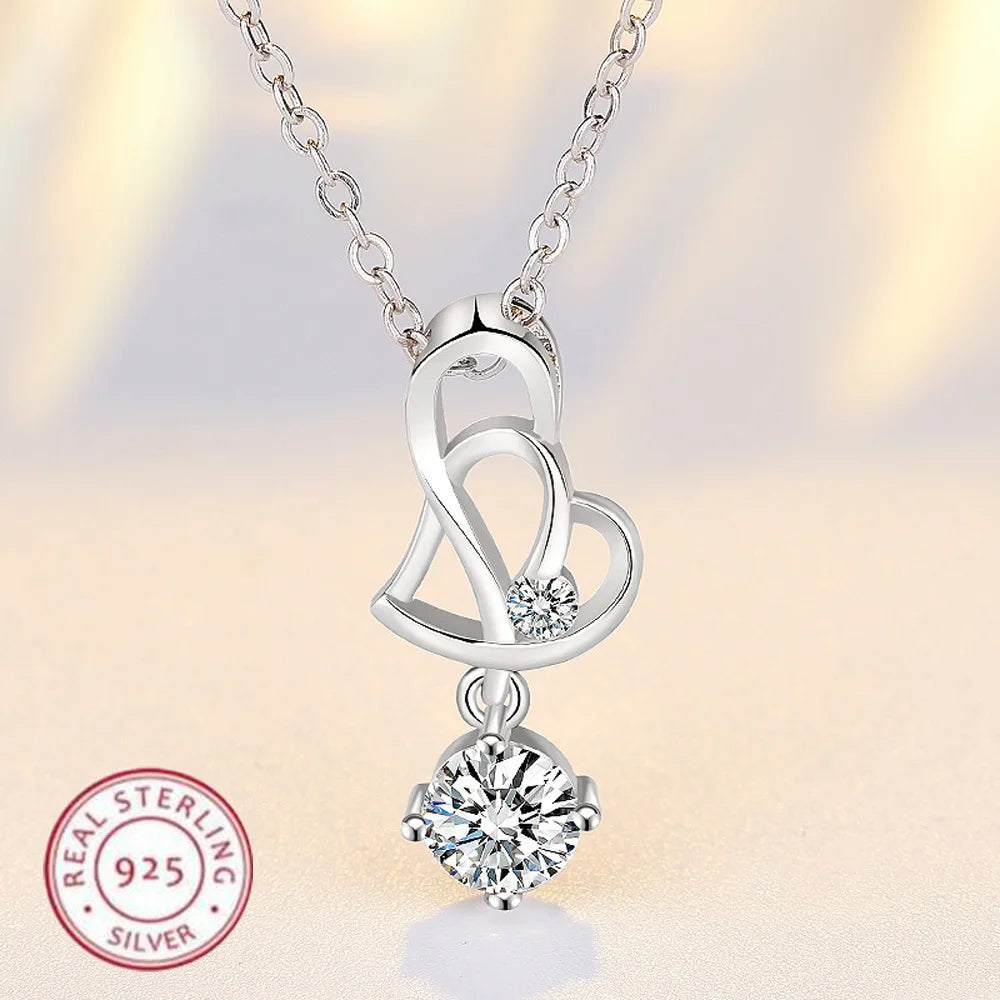 925 Sterling silver necklace pendant High quality Heart Fashion jewelry chains For Women Men Wedding Birthday Party Gift