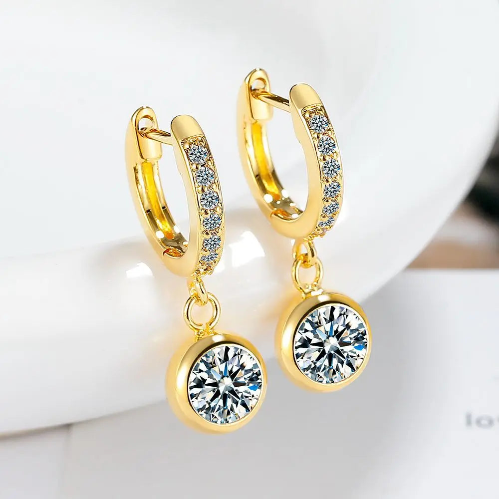 New 925 Sterling Silver Earrings Zircon For Women Exquisite Student Girlfriend Jewelry Accessories Wedding Mother's Day Gift