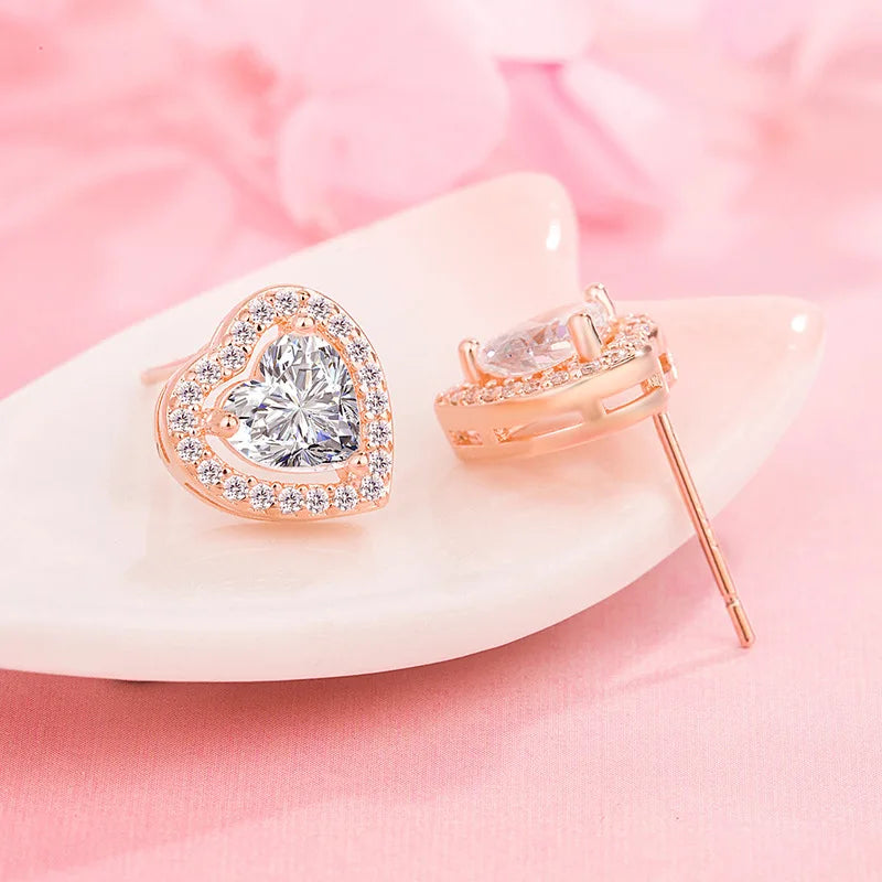 New 925 Sterling Silver Earrings AAA Zircon For Women Exquisite Student Girlfriend Jewelry Accessories Wedding Fashion Gift