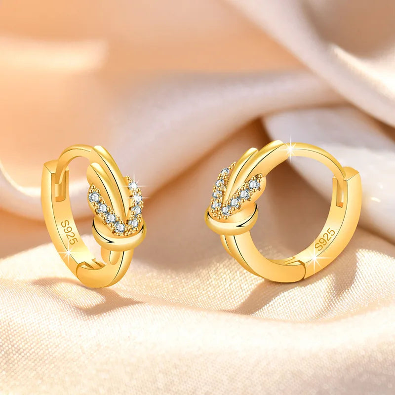 New 925 Sterling Silver Earrings Zircon For Women Exquisite Student Girlfriend Jewelry Accessories Wedding Fashion Gift