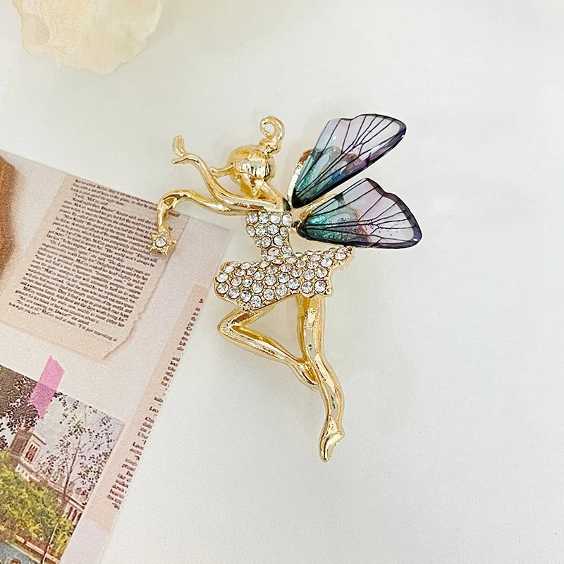 New Crystal Ballerina Pearl Girl Brooch Pin Angel Dancer Dancing Pins Brooches Jewelry for Valentine's Day Gifts
