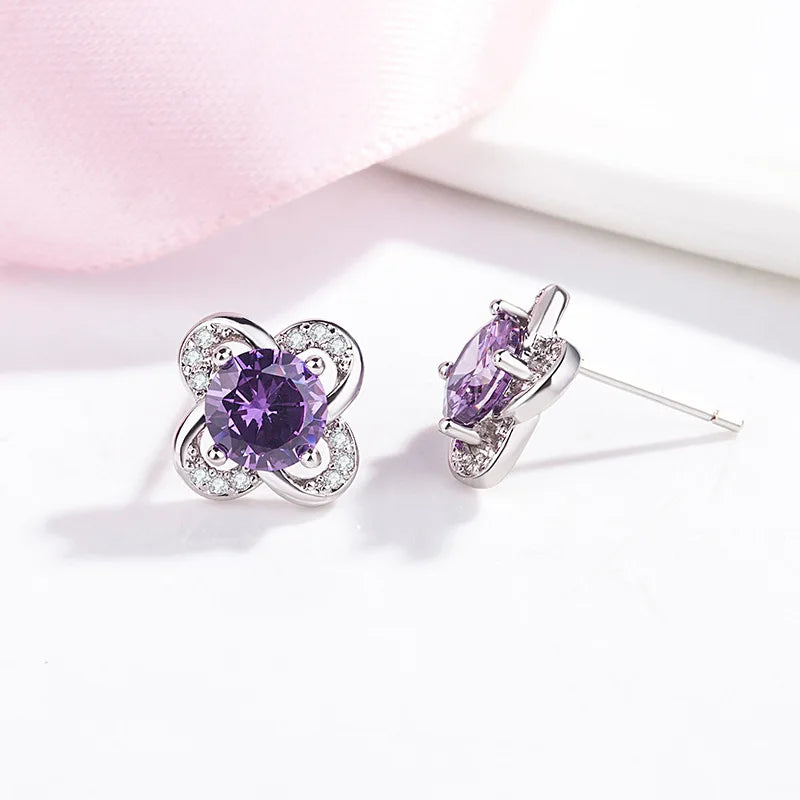 New 925 Sterling Silver Earrings AAA Zircon For Women Exquisite Student Girlfriend Jewelry Accessories Wedding Fashion Gift